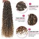 8Packs Goddess Locs Crochet Hair 18Inch Crochet Locs,Boho Faux Locs With Curly Ends River Hippie Locs Bohemian Locs Crochet Braids for Black Women(1B/27, 18inch(Pack of 8))
