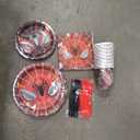 Spider Themed Party Supplies Wap Tableware Set for Kids Boys Girls Birthday Party Decorations Yellow Undersea Happy Birthday Themed Napkin Cups Forks Knives for 20 Guests