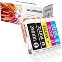 280XXL 281XXL Ink Cartridge, Replacement for Canon PGI-280XXL CLI-281XXL Ink Cartridges, Compatible with Pixma TR8620a TR8620 TS702a TS9520 TS9521C TR8520 TS6220 TS6320 TS8220 Printer (5-Pack)