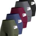 LZYVOO Biker Spandex Shorts Women, High Waisted Tummy Control Workout Yoga Shorts with Pockets(5" Black/Dgrey/Navy/Wine/JGreen-L)