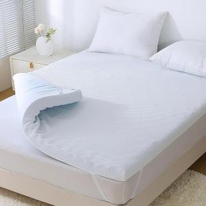 HUXMEYSON 7 Zone Foam Mattress Topper, Egg Crate Cooling Gel Mattress Topper with Knitted Cotton Cover, CertiPUR-US & Oeko-TEX Certified, Queen, 3-Inch (60 * 80 Inch)