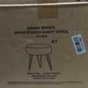 LUE BONA Vanity Stool, White Vanity Stools for Makeup Room, Round Ottoman Foot Stool, Velvet Footrest Vanity Chair for Bathroom Vanity, Bedroom, Living Room, Entryway, Offices