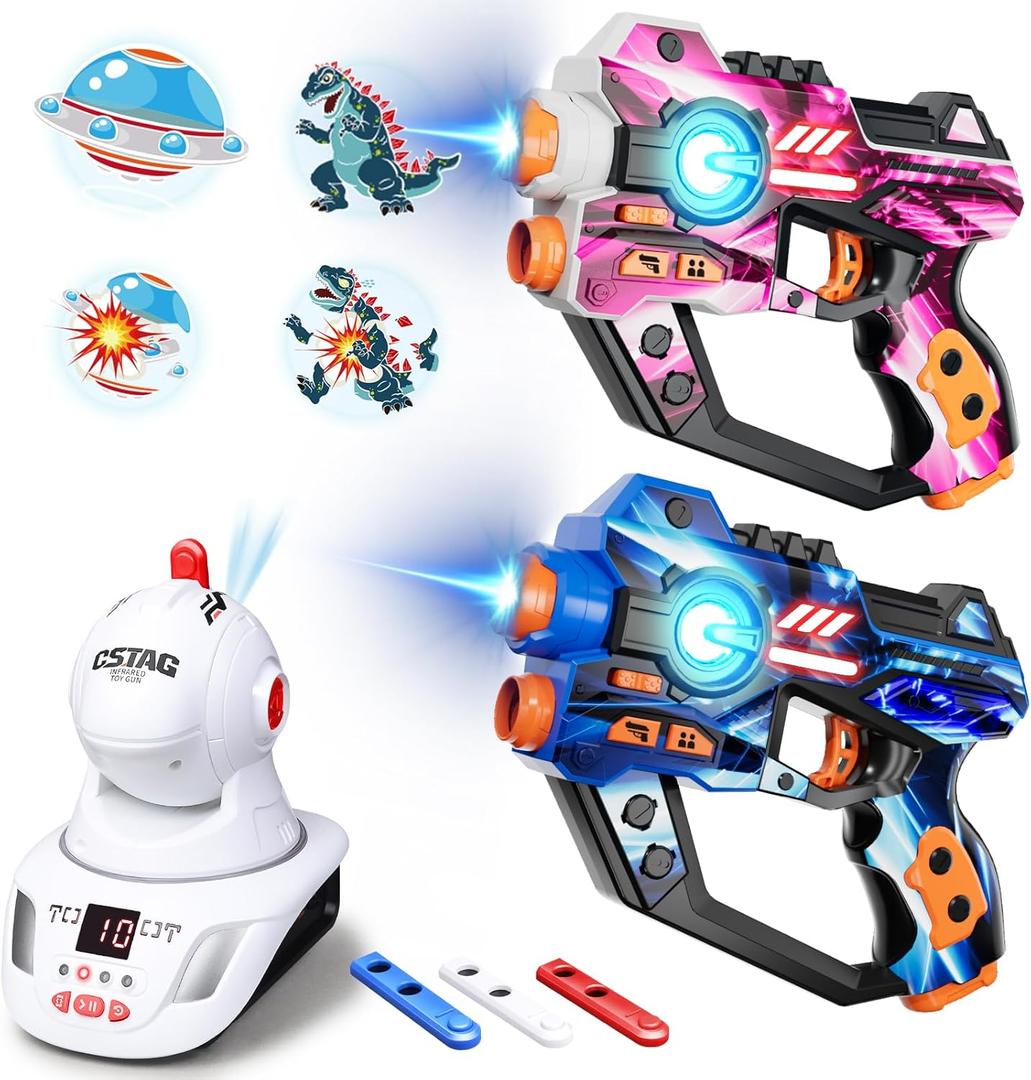 Electronic Tag Guns Set for Kids & Adults (3+) - 2 Player Electronic Shooting Game with Digital LED Score Display, for Boys & Girls