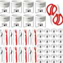 62 Pcs Crab Lobster Crackers and Picks Seafood Tools Set Includes 8 Butter Warmers, 8 Crab Leg Crackers and Forks, 2 Seafood Scissors, 8 Lobster Shellers, 28 Tealight Candles