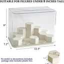Yesesion Clear Display Cases for Figures Under 8 inches Tall, Large Plastic Collectibles Showcase with 14pcs Cube, Stackable Storage Box with Lid for Model Car, Doll, Toy, Souvenir, Perfume Stand