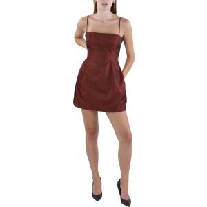 Danielle Bernstein Womens Juniors Party Mini Fit & Flare Dress (10, Brown)