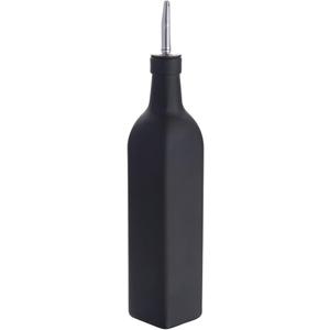 Restaurantware RW Base 16.9 Ounce Olive Oil Dispenser 1 Kitchen Oil Dispenser Bottle - With Stainless Steel Pourer Non-Leaking Black Glass Olive Oil Pourer For Cooking Or Salad Dressings