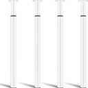 Adjustable Metal Table Leg, Desk Legs 28-43 inch, 4 Pcs Folding Office Table Legs Kitchen Furniture Worktop Support Legs White