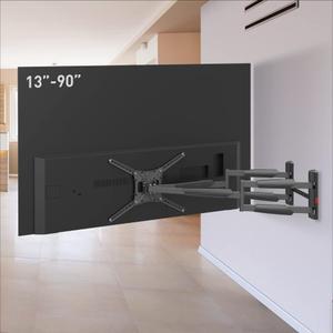 Barkan 41" Long TV Wall Mount, 13-90 inch Dual Arm Full Motion Articulating - 4 Movement Premium Flat/Curved Screen Bracket, Holds up to 132lbs, Extra Stable, Fits LED OLED LCD,Black