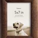 Rustic Wooden 5x7 Picture Frame, Solid Pine 5x7 Photo Frame with HD Plexiglass Set, Natural Brushed Wood for Table Mounting Photo Frame,Walnut