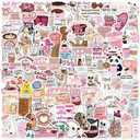100PCS  Stickers Pink Aesthetic Stickers Pack Cute for Teens Adults Sticker for Laptop Vinyl Waterproof Sticker Aesthetic Decals  Pack Of 4 Mix Of Stickers