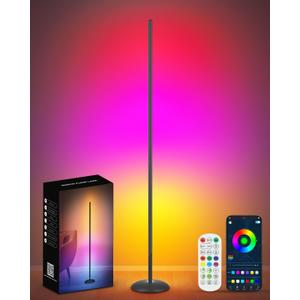 Corner Floor Lamp, Smart RGB LED Corner Lamp with App & Remote, Modern Floor Lamp with 16 Million Colors, Music Sync, Scene Modes, Color Changing Standing Lamps for Living Room, Bedroom