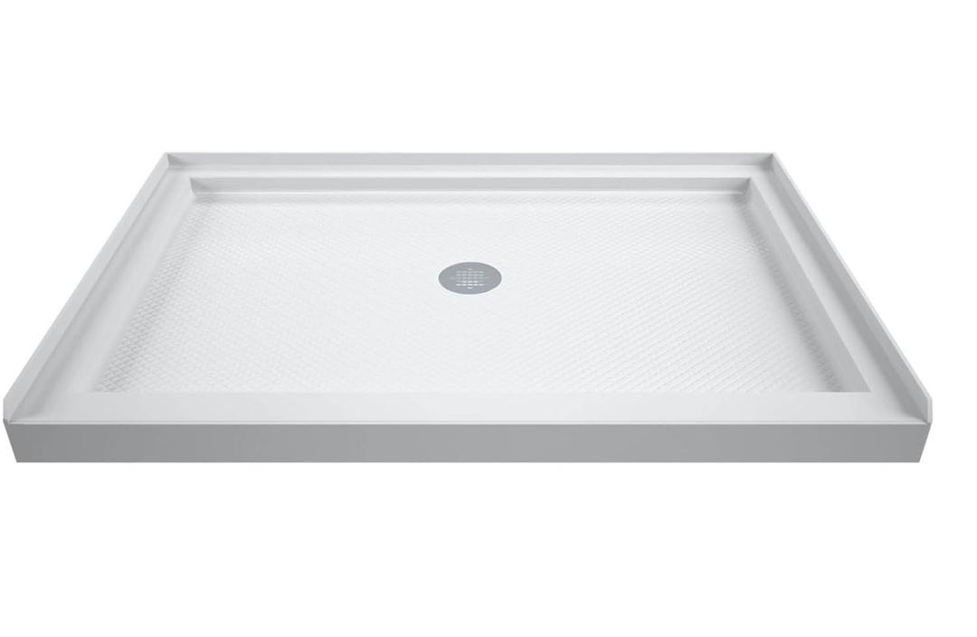 DreamLine SlimLine 36 in. D x 42 in. W x 2 3/4 in. H Center Drain Single Threshold Shower Base in White, DLT-1136420