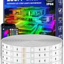 200ft Outdoor LED Strip Lights Waterproof 1 Roll, IP68 Outside Led Light Strips with App and Remote, Music Sync RGB Exterior Rope Self Adhesive Back for Deck, Balcony, Pool