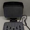 George Foreman Fully Submersible Grill, NEW Dishwasher Safe, Wash the Entire Grill, Easy-to-Clean Nonstick, Black/Grey (4-Serving)