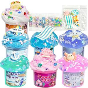 7 Pack Pink Slime Kits, Butter Slime,Cloud Slime kit for Girls Ages 812,Crunchy Slime Kit,Non Sticky,Super Soft Sludge Toy,Birthday Gifts for Kids,Party Favors for Girls and Boys