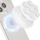 AUROX Magnetic Phone Grip for Magsafe Phone Grips, Magnetic Suction Cup Collapsible Phone Grip Holder for iPhone 17 16 15 14 13 12 Series, Magneticc Silicone Phone Gripp for Videos and Selfies, White