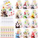 36 Pcs Christmas Birthday Gifts Birthday Plush Bulk 12 Mini Stuffed Animals with 12 Cards and 12 Bags for Students Plush Animal Toys for Christmas Classroom Gifts Xmas Party Bag Fillers