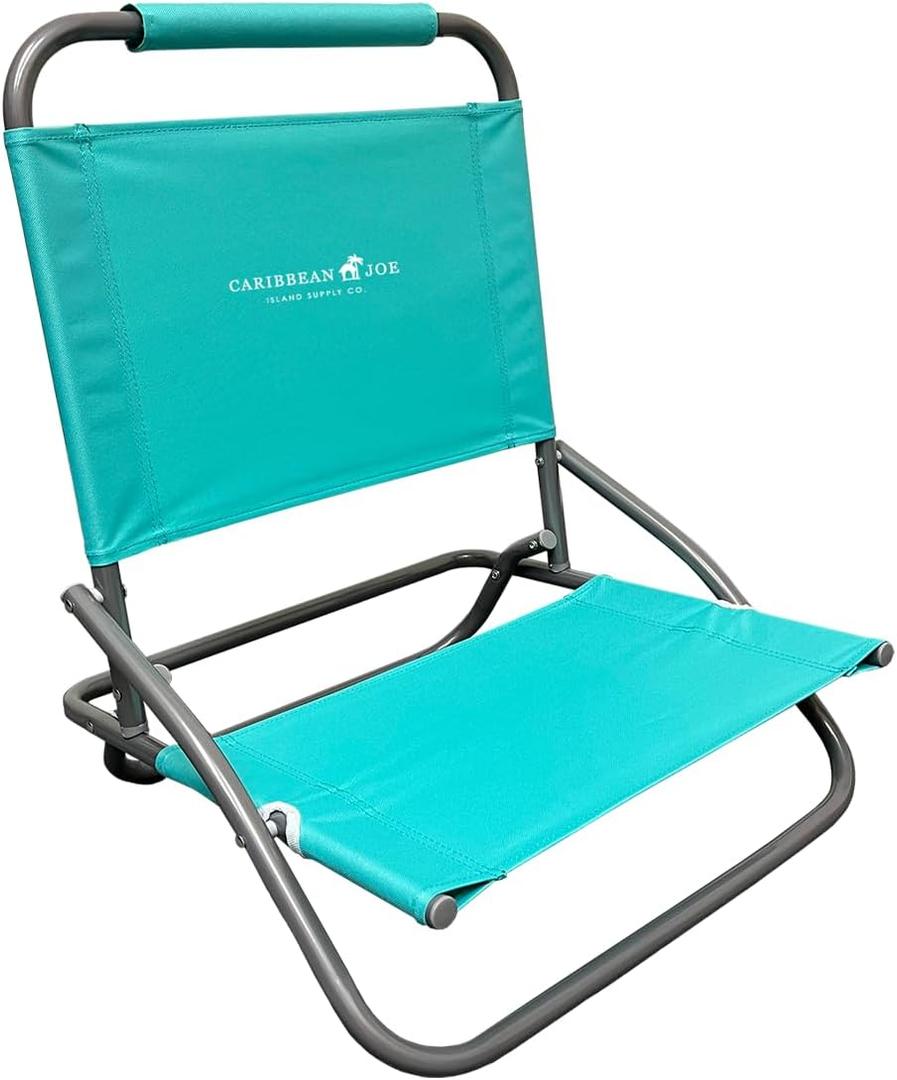 Caribbean Joe Folding Beach Chair, 1 Position Lightweight and Portable Foldable Outdoor Camping Chair, Teal