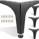 Furniture Legs 7 Inches, Set of 4 Triangle Furniture Feet, Adjustable Heavy Duty Sofa Legs, Modern Style Furniture Legs, DIY Replacement Black Metal Legs for Table Cabinet Cupboard Sofa Couch Chair