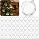 Wettarn 50 Pcs Clear Christmas Ornaments Balls 2.36 Inch/ 60 mm Plastic Fillable Ornaments Ball for DIY Crafts, Acrylic Christmas Tree Hanging Decorations for Holiday Xmas Home Wedding Party Decor