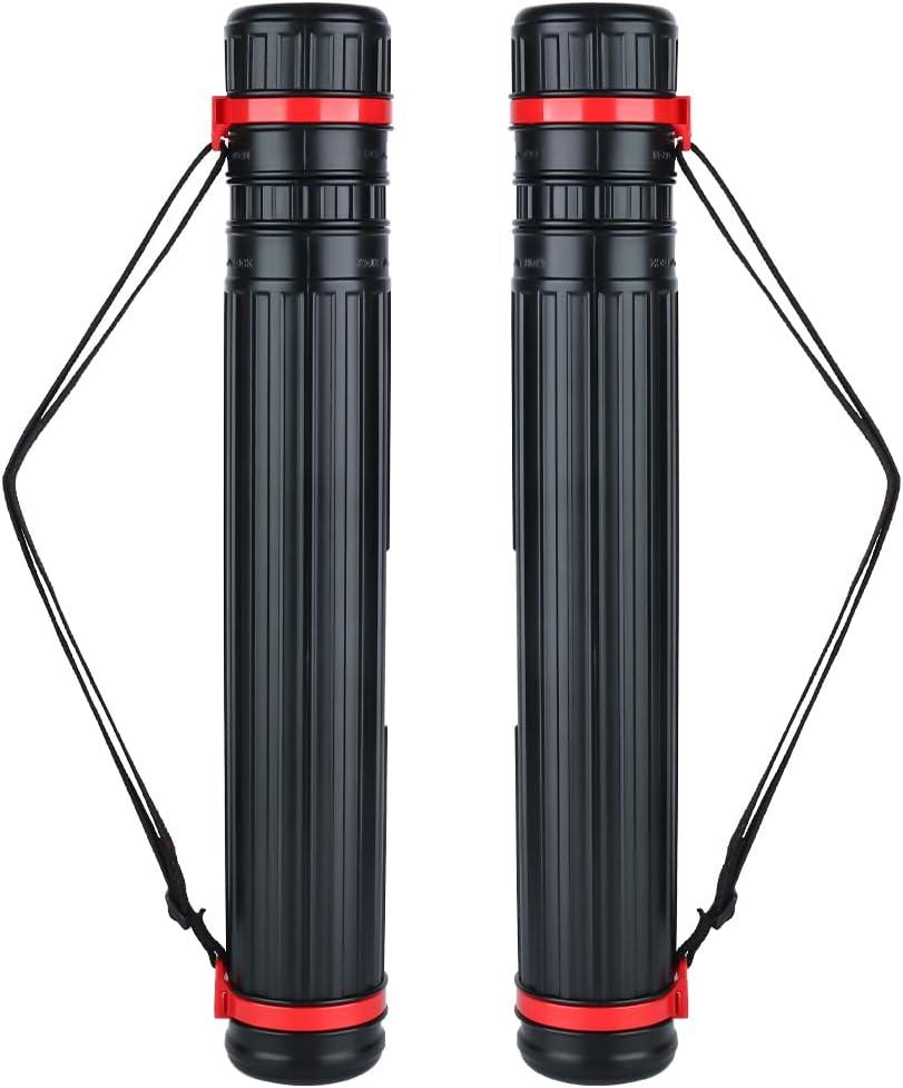 TRANSON 2-Pack Small Poster Tube Storage 17 to 27 Extendable for Documents Blueprints Artworks Scrolls