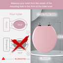 Pink Round Toilet Seat Natural Wood Toilet Seat with Zinc Alloy Hinges, Easy to Install also Easy to Clean, Scratch Resistant Toilet Seat by Angol Shiold (Round, Pink)