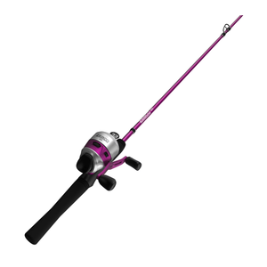 Zebco 33 Spincast Reel and Fishing Rod Combo, 6-Foot 2-Piece Rod, Purple