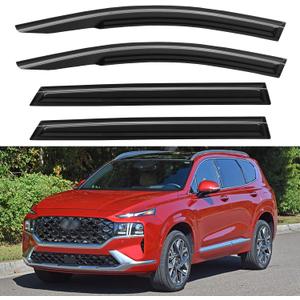 Window Visors Rain Guards for 2019 2020 2021 2022 2023 Hyundai Santa Fe, Out-Channel Window Vent Wind Deflectors Visors Shades for 19 20 21 22 23 Santa Fe