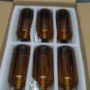 12 Pack Amber Glass Bottles 16oz with Pump Dispensers, Refillable Empty Pump Bottles for Bathroom, Kitchen, Shampoo, Soap, Lotion  Includes 2 Funnels & 12 Labels