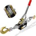Come Along Winch Heavy Duty, 2T 2 Gears Come Along Pulling Tool, Cable Winch Puller with 2 Hooks, Come Along Power Puller Ratchet Tool, Manual Winch Ratchet Tool for Towing Lifting