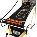 Arcade Basketball Sport,Foldable Indoor Dual Basketball LED Scoring System with Sound Effects,Dual Shoot Sport for Home, Rec Room.Fun for All Players Black
