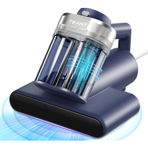 Teant Mattress Vacuum Bed Vacuum Cleaner with 253.7nm UV-C Light, Hyper Helix Motor with 16kPa Strong Suction & 33000 RPM/Min Tapping, HEPA Filter, 149℉ Heat & Ultrasonic & Anion for Bed and Pet