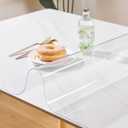 Clear Table Cover Protector 22 x 42 Inch, 1.5mm Thick Plastic Desk Protector Mat, Rectangular Waterproof PVC Placemats, Transparent Mat for Desktop, Dining Room Table, Office Writing Desk