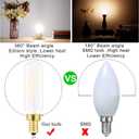 Frosted E12 Led Bulb Dimmable 6W Candelabra Led Bulbs 4000K Daylight T6 T6.5 E12 Edison Bulbs 60 Watt for Chandelier, Ceiling Fan Light, AC120V 600LM Candelabra Light Bulb 6Pack.