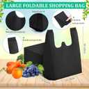 Windyun Reusable Grocery T Shirt Bags Bulk Small Non Woven Shopping Bag 10 x 18 x 5 Inch Foldable Tote with Handle Party Gift