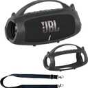 JCHPINE Silicone Cover Case for JBL Charge 5 Portable Bluetooth Speaker, Protective Skin Holder for JBL Charge 5 Speaker Accessories (Black Case, NOT Fit Wi-Fi Version)