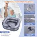 Inflatable Shampoo Basin - Portable Shampoo Bowl, Hair Washing Basin for Bedridden, Disabled,Injured, Hair Wash Tub for Dreadlocks and at Home Sink Washing 15In Inner