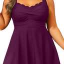 Aqua Eve Plus Size Swim Dress - Two Piece Tankini Tummy Control Bathing Suit with Shorts 2025 Swimsuit (Purple, 18W)