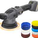 VERVEWAVE Cordless Buffer Polisher Kit for Dewalt 20V Battery (No Battery), 6-Inch Orbital Car Polisher Variable Speed 18005500 RPM, 17PCS Polishing Accessories, for Car Polishing/Waxing (Tool Only) (Grey)