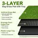 Dog Grass Pad with Tray, 23''X17'' Small Artificial Turf Grass Potty, Reusable Puppy Pee Pads for Dogs, Portable Dog Litter Box for Indoor/Outdoor Potty Training Toilet