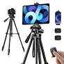 JOILCAN Phone Tripod Stand, 68" Tripod for iPad iPhone Tablet with Remote Universal Holder Carry Bag, Travel Aluminum Tripod for Video Recording Photos Vlogging Compatible with iPad Pro iPhone Camera