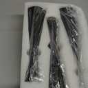 Double Taper Metal Candle Holders Set of 3, Candlestick Holders of Table Centerpiece, Long Pillar Candle Holders, Decorative for Birthday & Wedding & Dinning & Party & Home (Black)