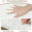 Toilet Rugs U-Shaped 24"x20", Absorbent Contour Bath Rug, White