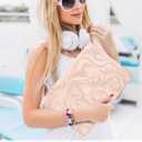 Seorsok Compatible with MacBook Air 13 Inch Case 2022 2021 2020 2019 2018 Release A1932 A2179 M1 A2337 Touch ID,Luxurious and Skin-Friendly Leather Plastic Hard Shell&Keyboard Cover,Orangepink Wave