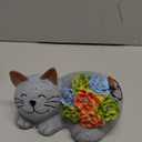 Otdair Solar Cat Decor, Birthday Gifts for Women with Succulent and 7 LED Lights, Christmas Gifts for Mom, Seniors, House Warming New Home Garden Decor for Cat Lover