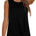 SAMPEEL Womens Tank Tops Twist Knot Summer Sleeveless (Small, 01-black)