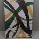 GKQNMU 2pcs Abstract Stripe Canvas Wall Art Modern Minimalist Geometry Wall Decoration Pictures Green Gold And Black Prints Posters Paintings for Living Room Bedroom Office Decoration Ready To Hang