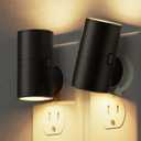 L LOHAS LED Night Light, Night Lights Plug into Wall, Light Sensor, 2 Level Brightness, Soft White 3000K, Mini Rotating Nightlight Plug in Wall for Adult Kids Hallway Bedroom Bathroom Stairway, 2 Pack