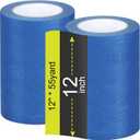 Fainne 2 Rolls Blue Painters Tape Bulk Multi Pack Safe Paint Paper Masking Tape for Wall Painting Decoration Supplies (Blue,12 Inch X 55 Yards)
